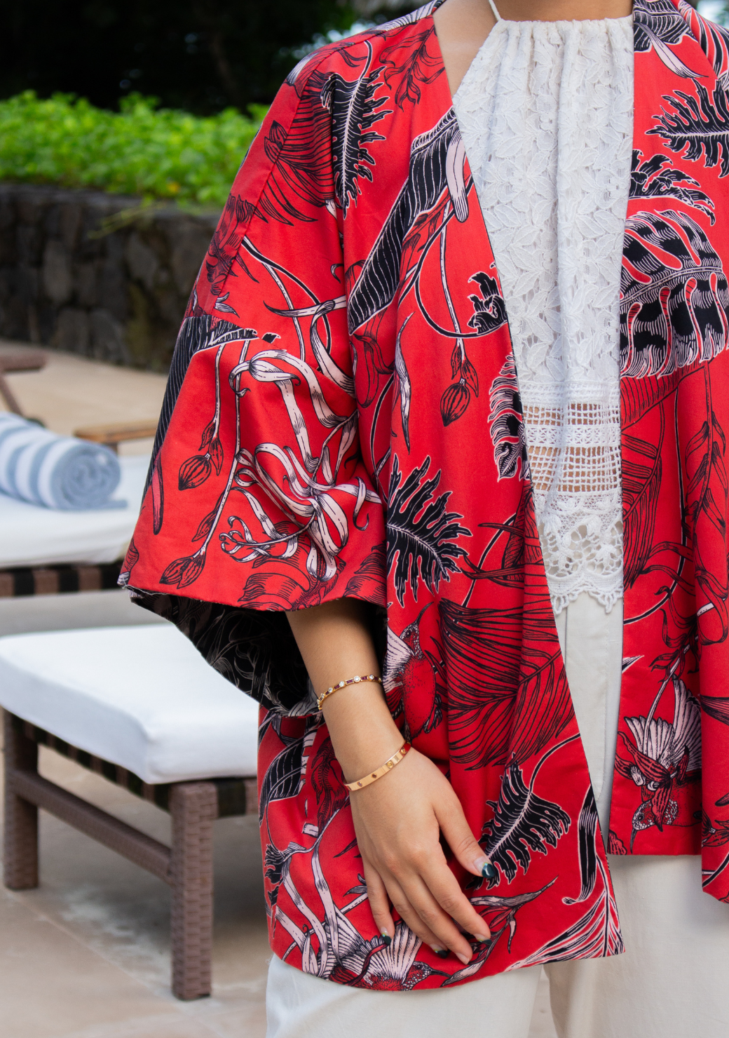 Reversible Short Cotton Kimono Jacket