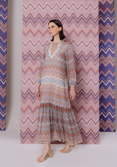 SEPA Gathered Chiffon Maxi Dress