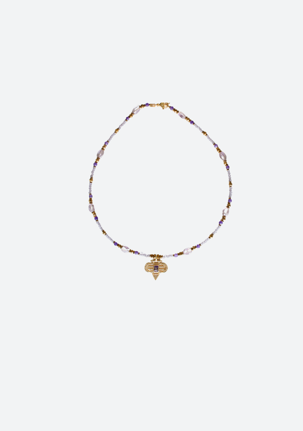 Amethyst Keira Necklace with Aztec Pendant