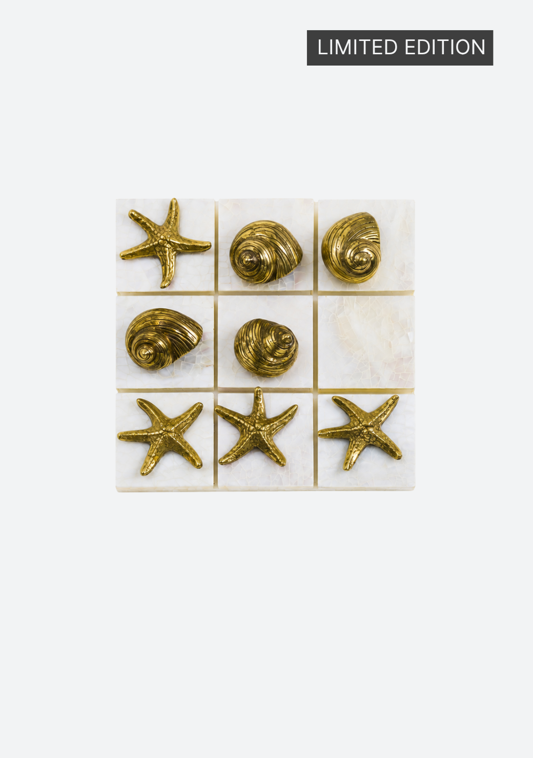 Tic Tac Toe in White Cabebe Shell