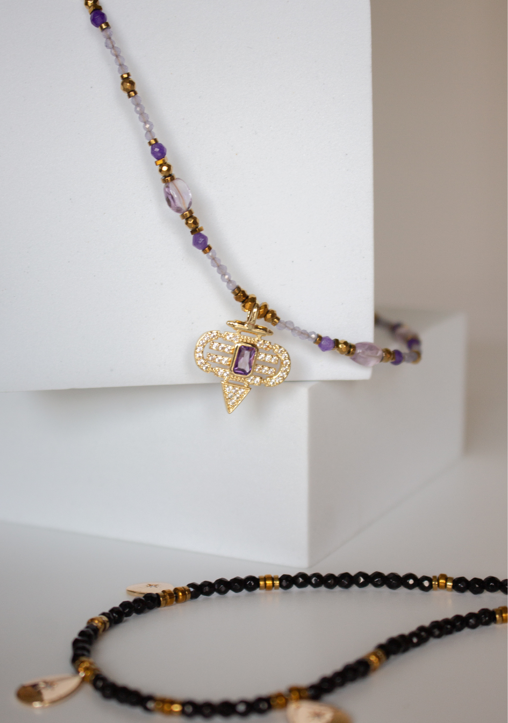 Amethyst Keira Necklace with Aztec Pendant