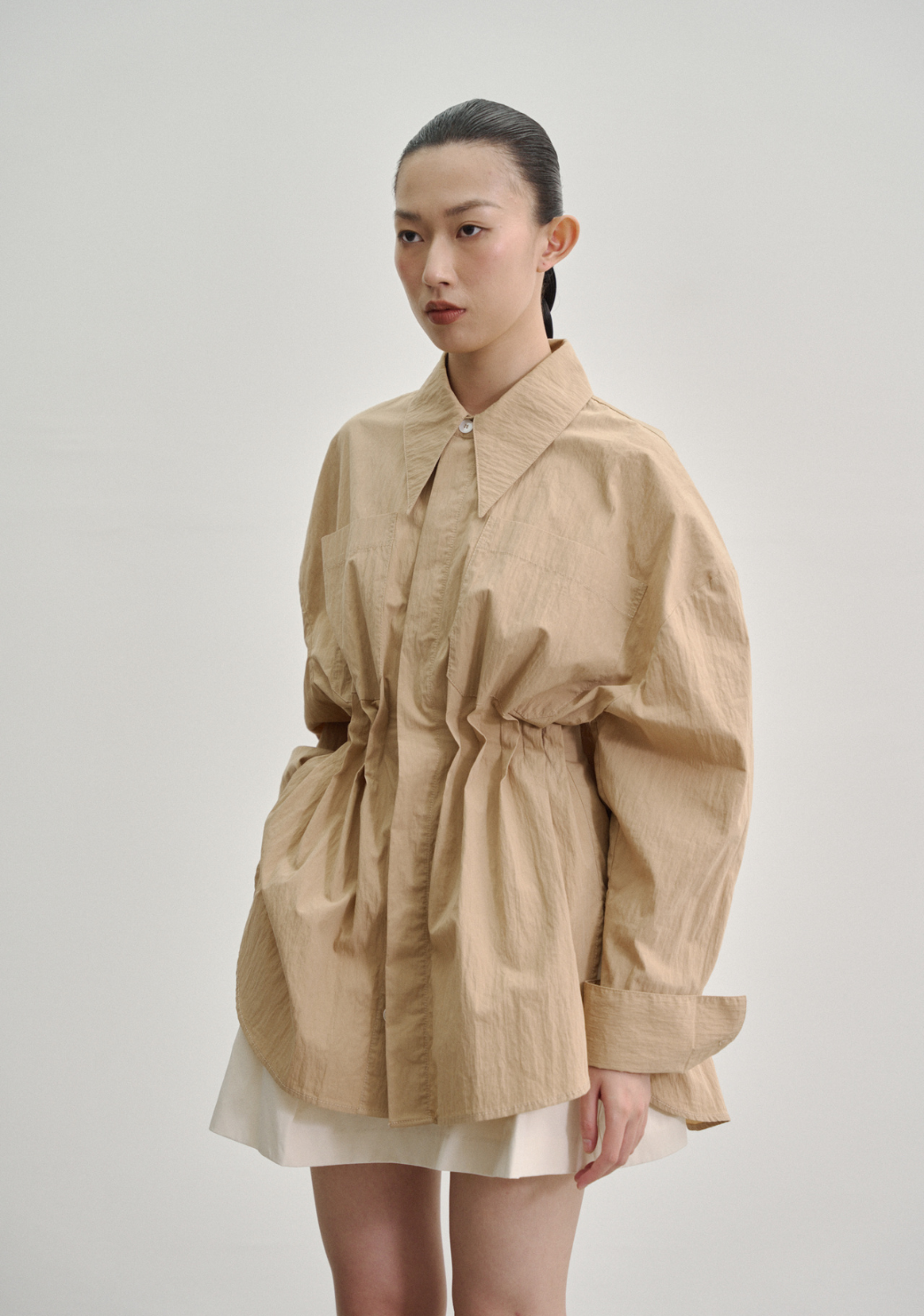 Lamella Shirt with Inverted Pleats (Made To Order)