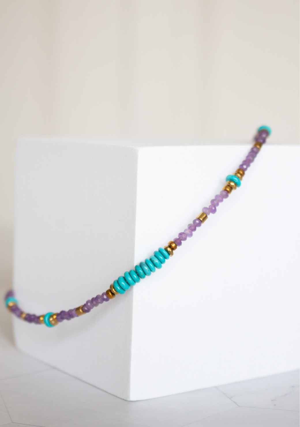 Purple Rondelle Necklace