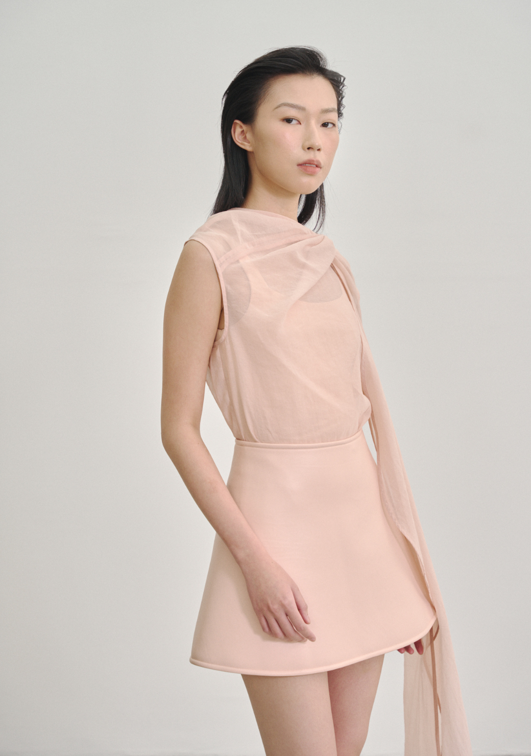 Twisted Knot Tunic with Long Shawl