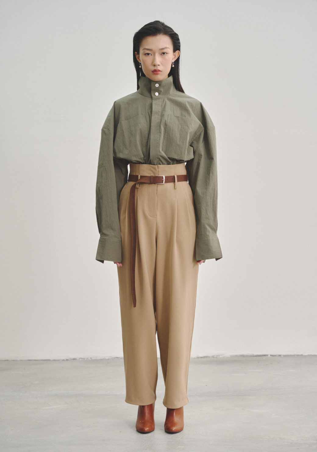 Extra-High Waisted Pleated Trousers