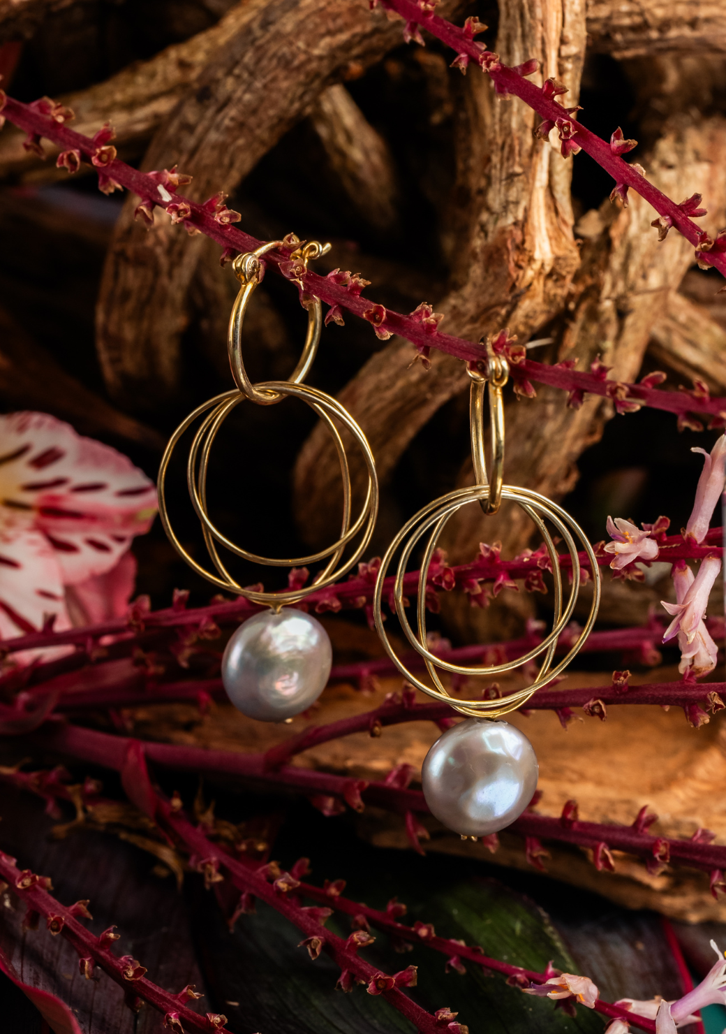 Gray Pearl Bubble Theory Earrings