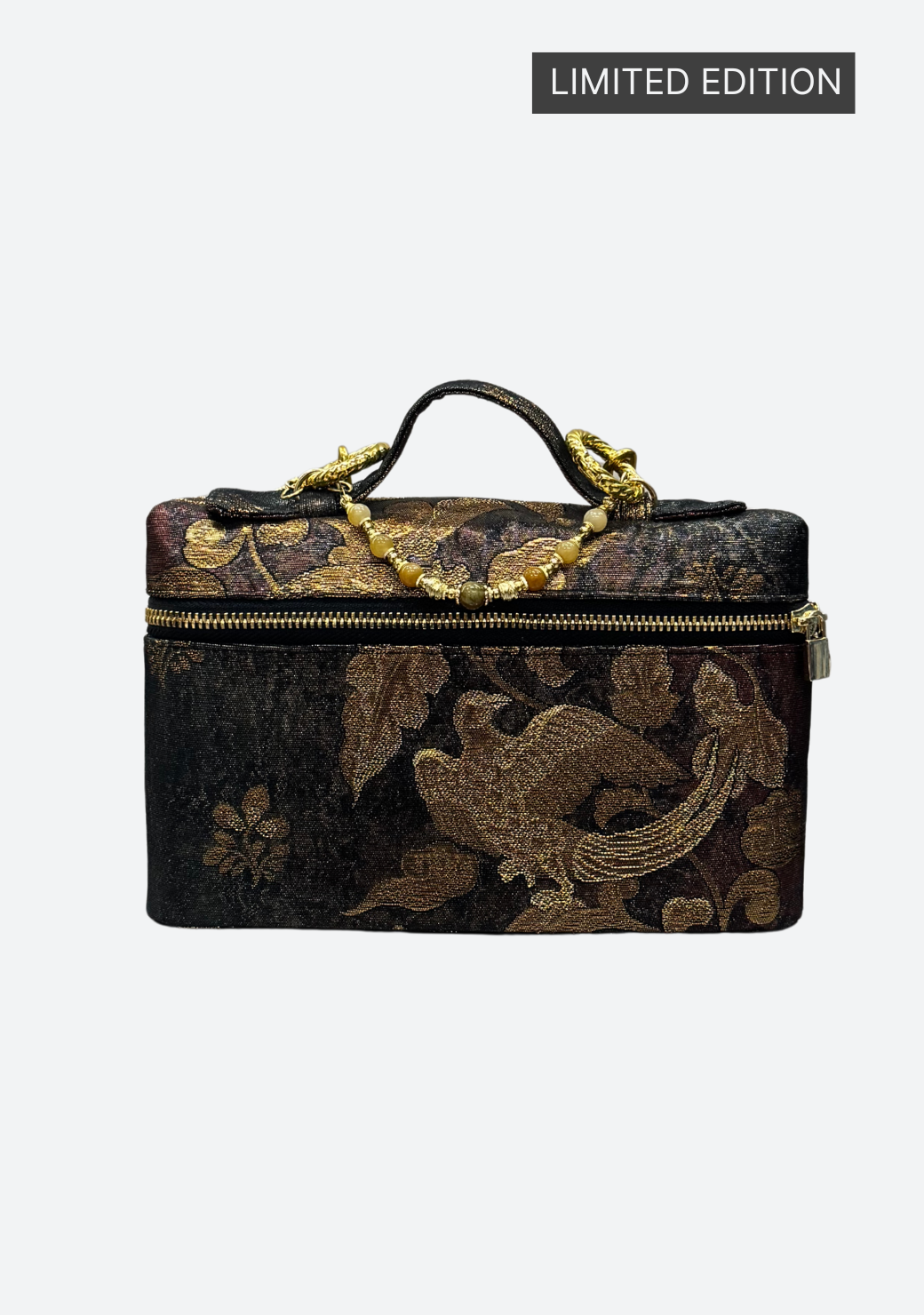 Jade Mini Handbag in Black Kiji Bird