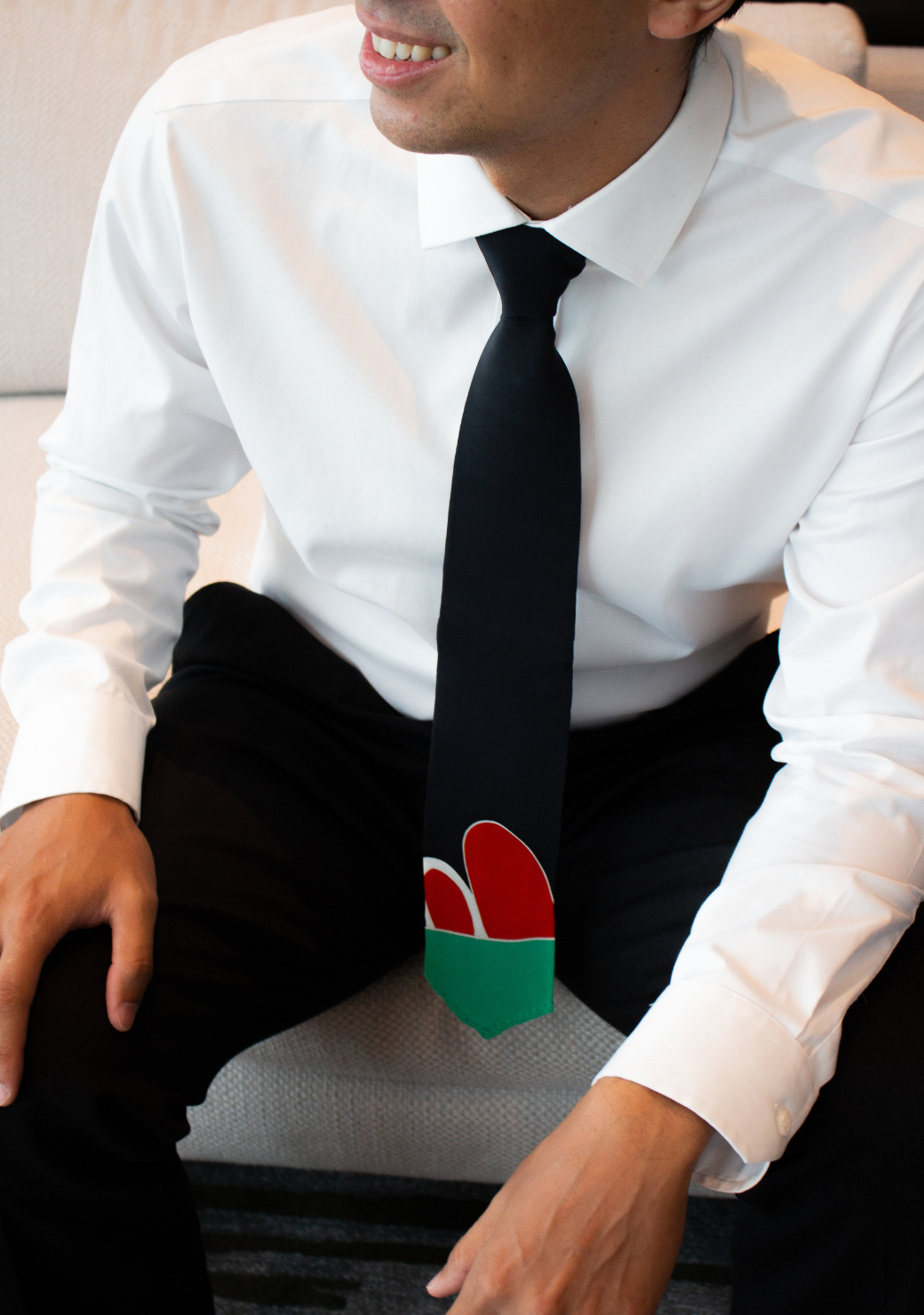 Batik Silk Tie in Black & Green