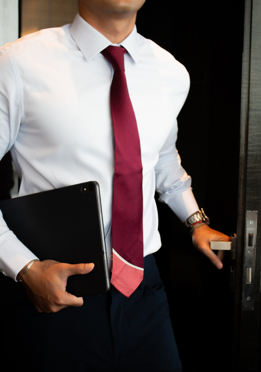 Batik Silk Tie in Burgundy