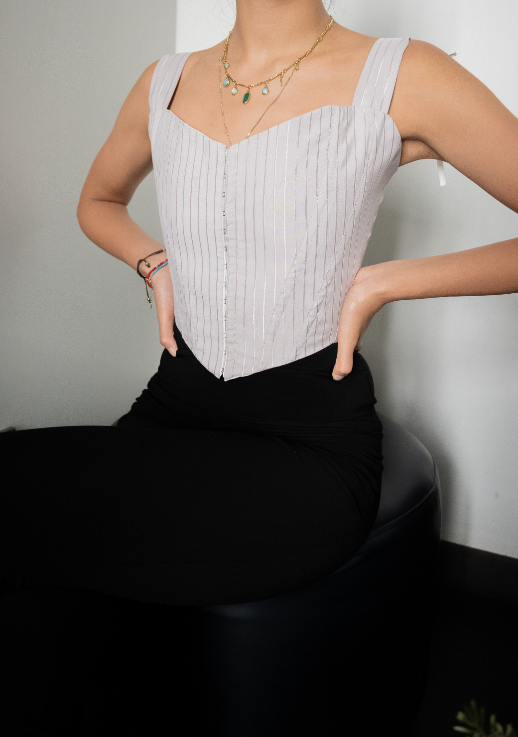 Pinstripe Milly Corset