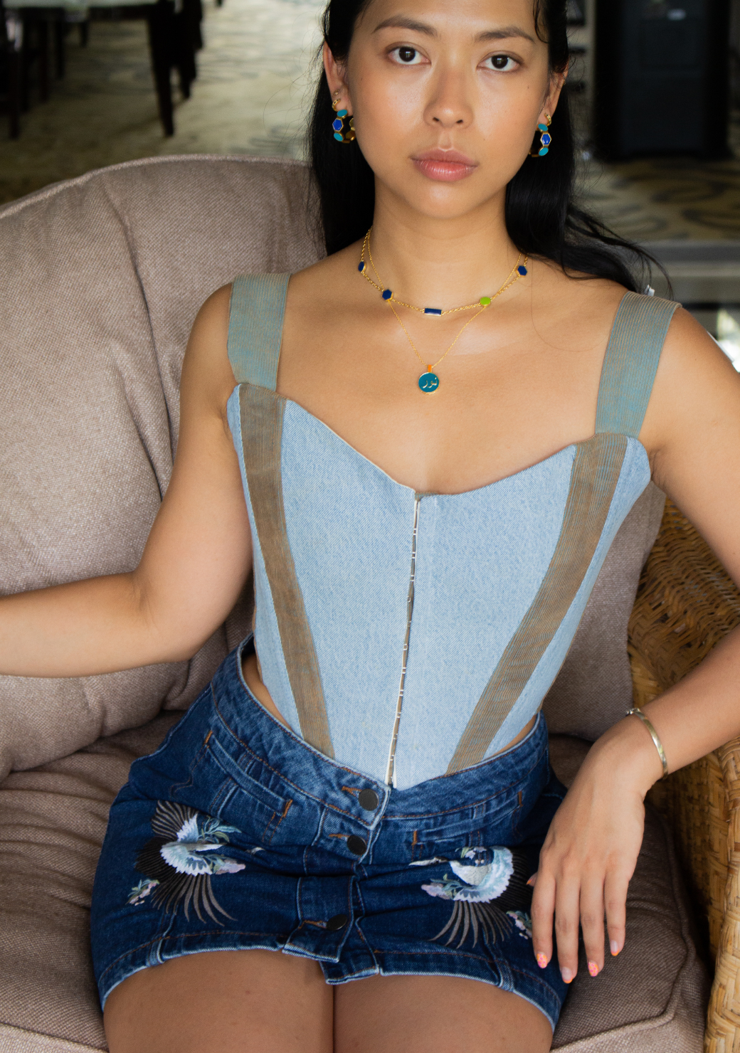 Blue Denim Milly Corset