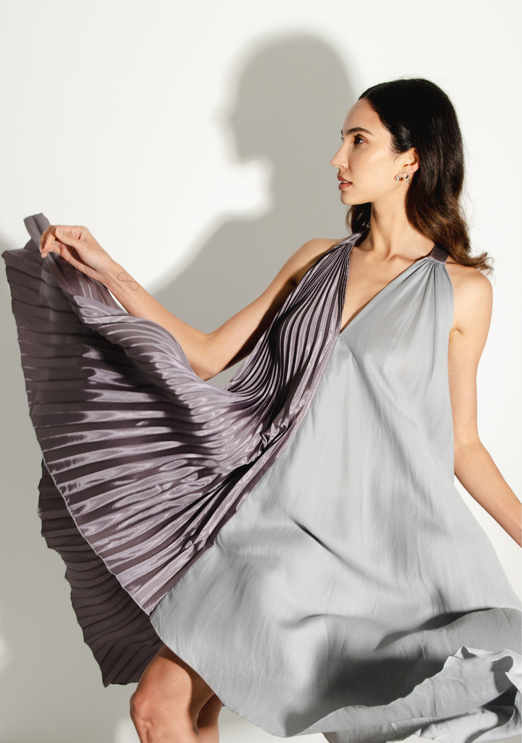 Eva Dress in Silver Grey
