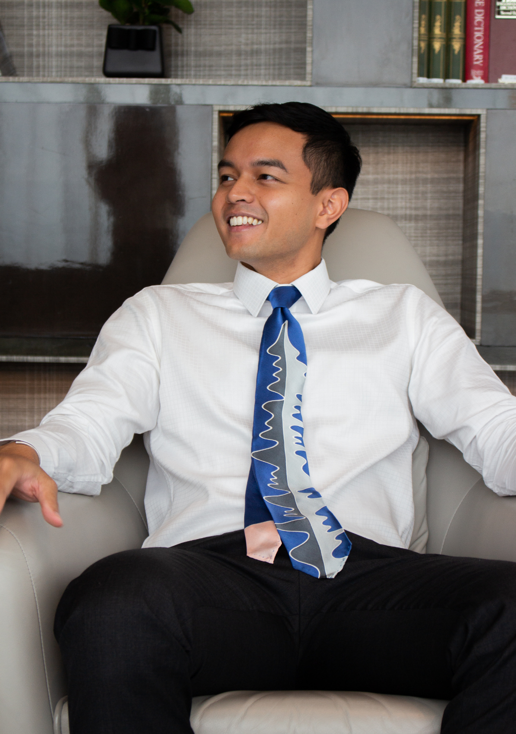 Batik Silk Tie in Royal Blue