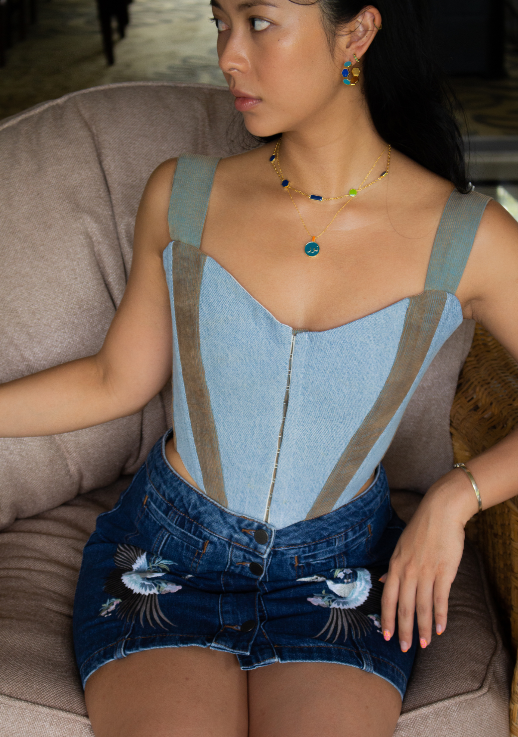 Blue Denim Milly Corset