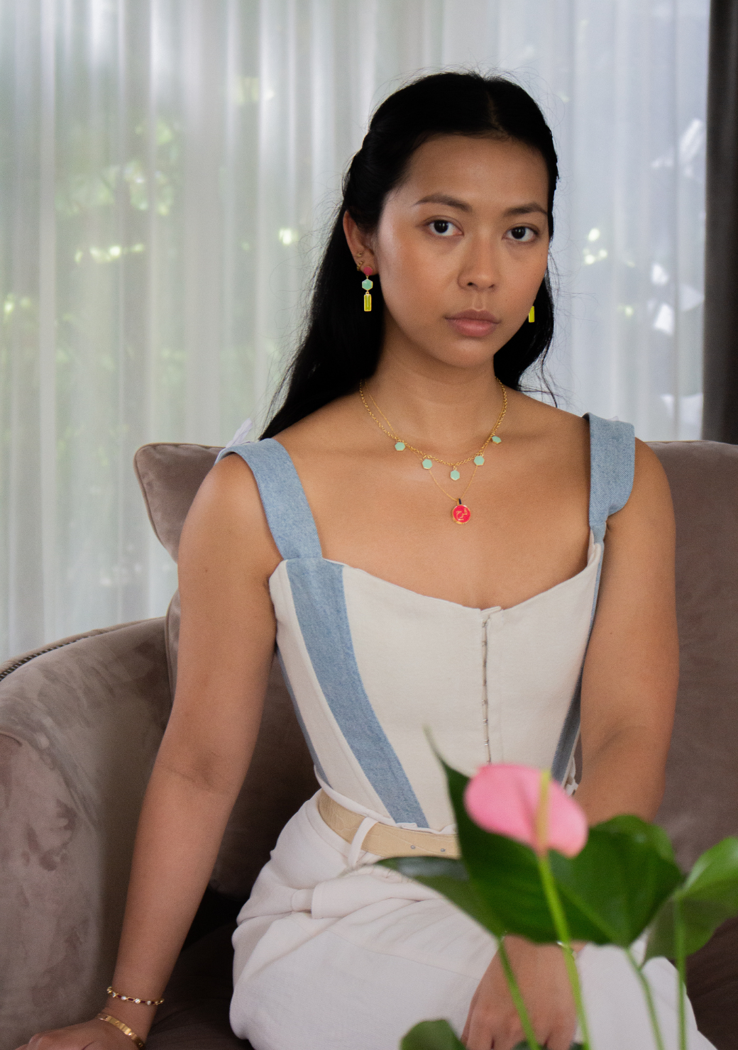 White Denim Milly Corset
