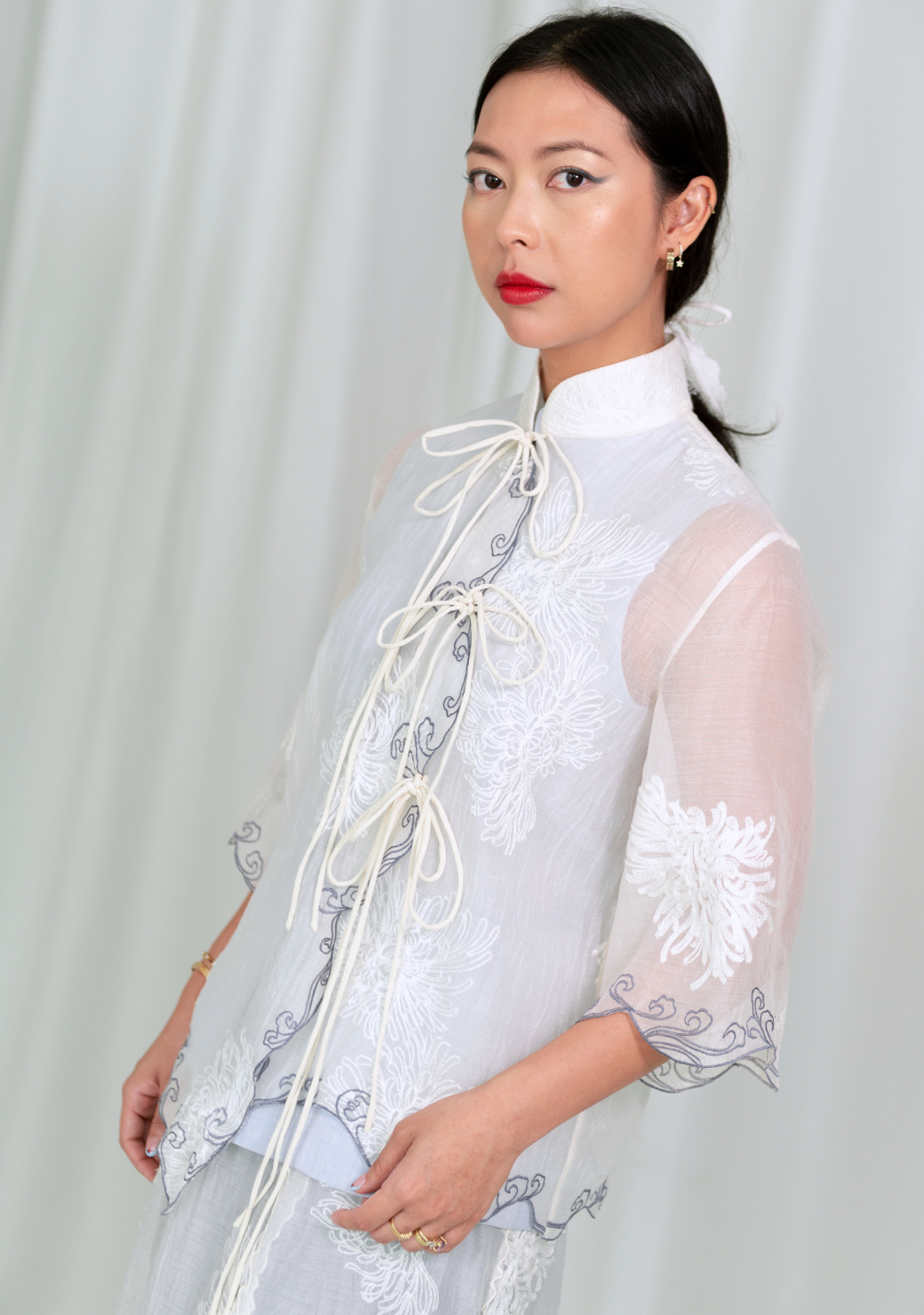 Selat Mandarin Collar Top