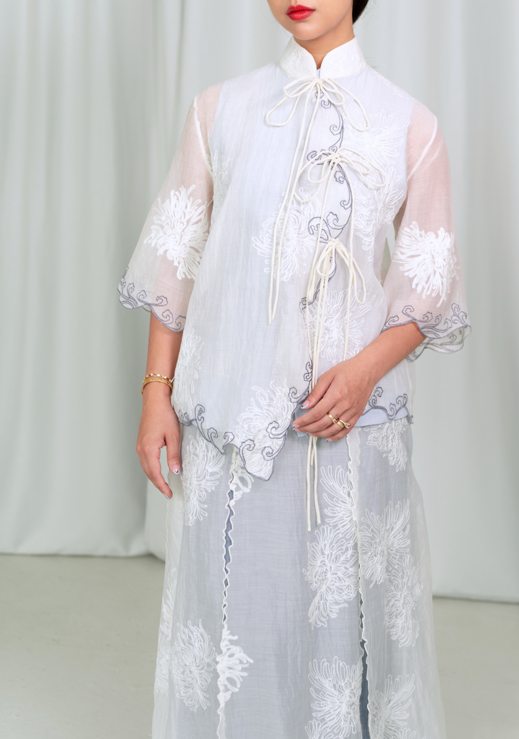 Selat Mandarin Collar Top