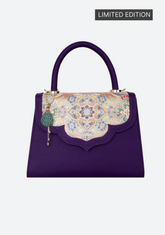 Jaded Purple Leather Obi Handbag