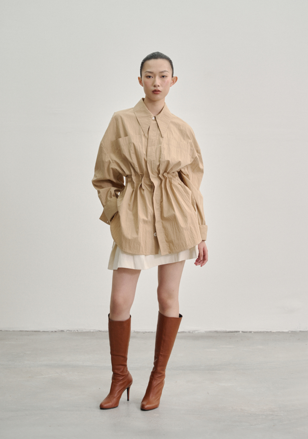 Lamella Shirt with Inverted Pleats (Made To Order)