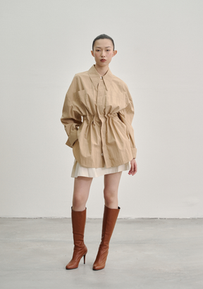 Lamella Shirt with Inverted Pleats (Made To Order)