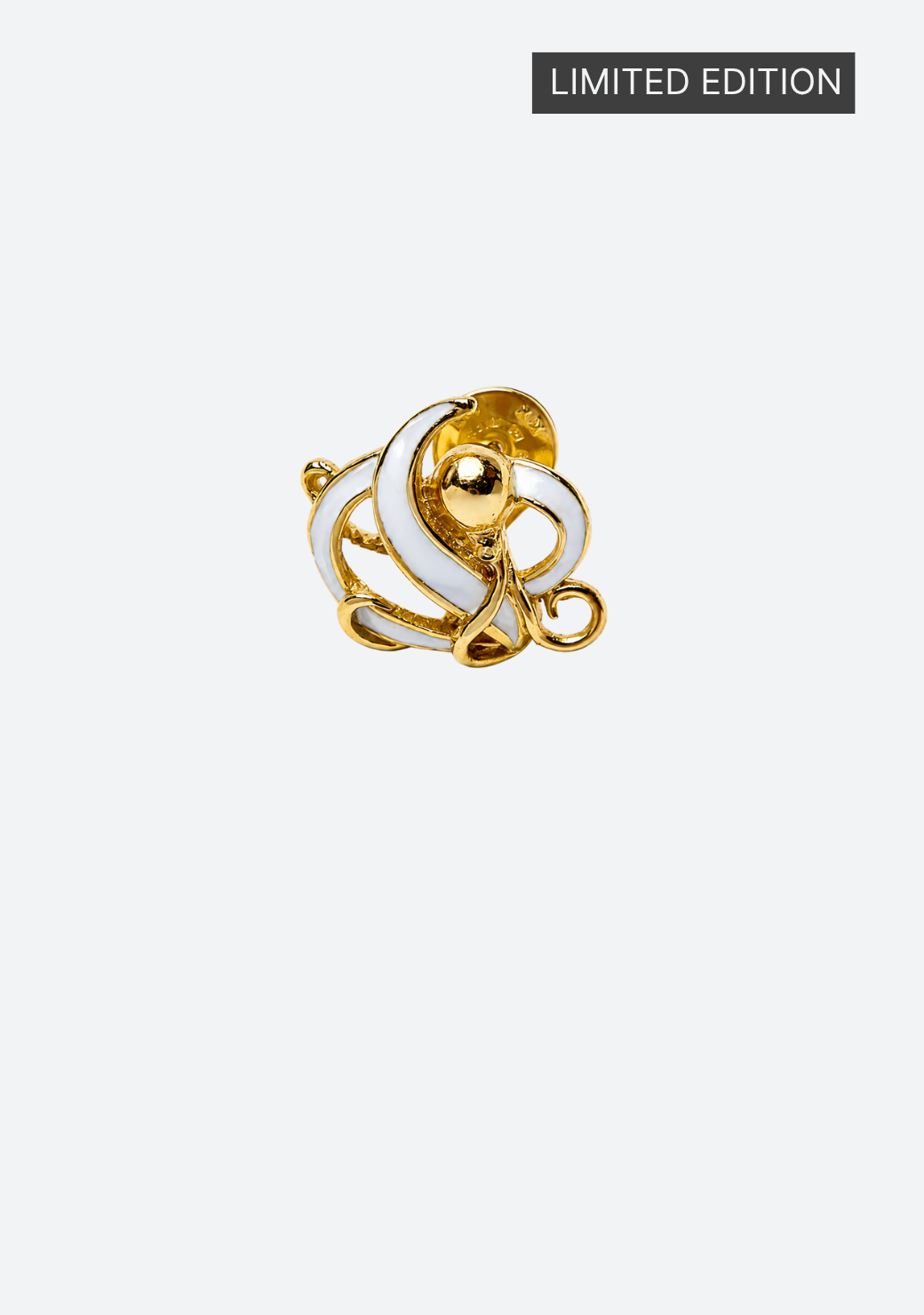 Triton's Brooch - Octopus in White Cabebe