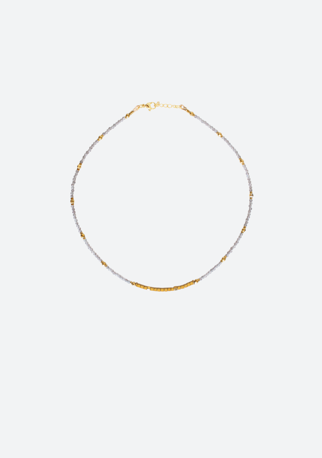 Rondelle Necklace in Grey and Gold
