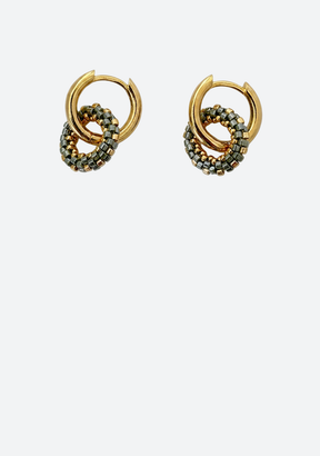 Beaded Nyasi Round Earrings