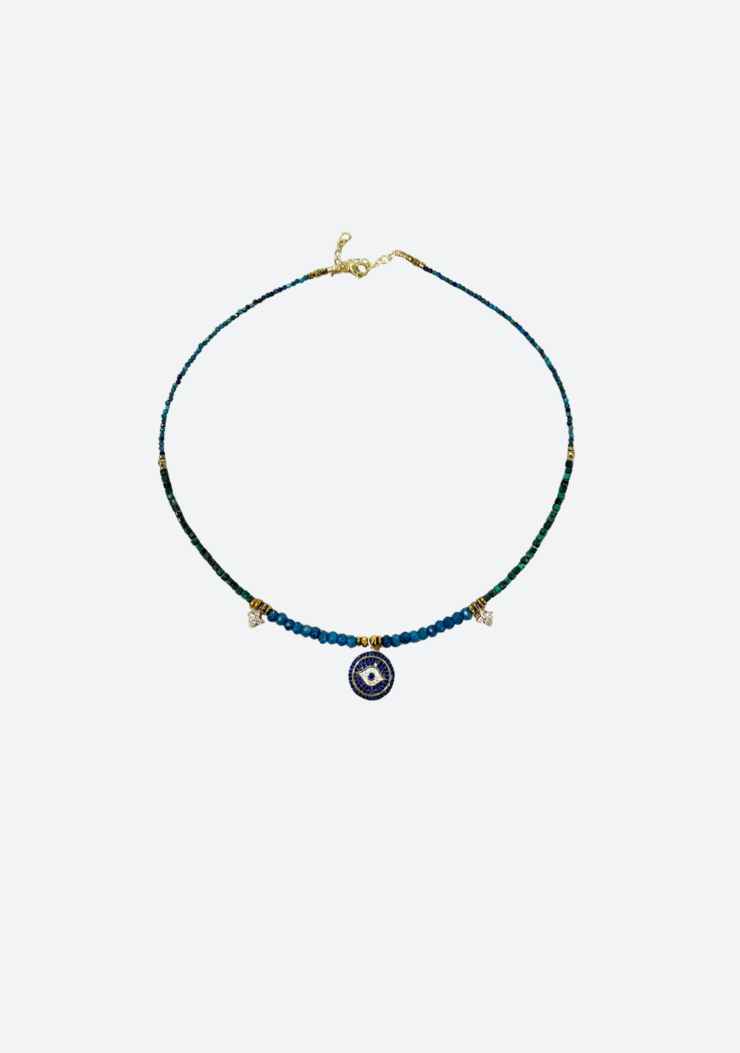 Mixed Stones with Triple Charms Necklace