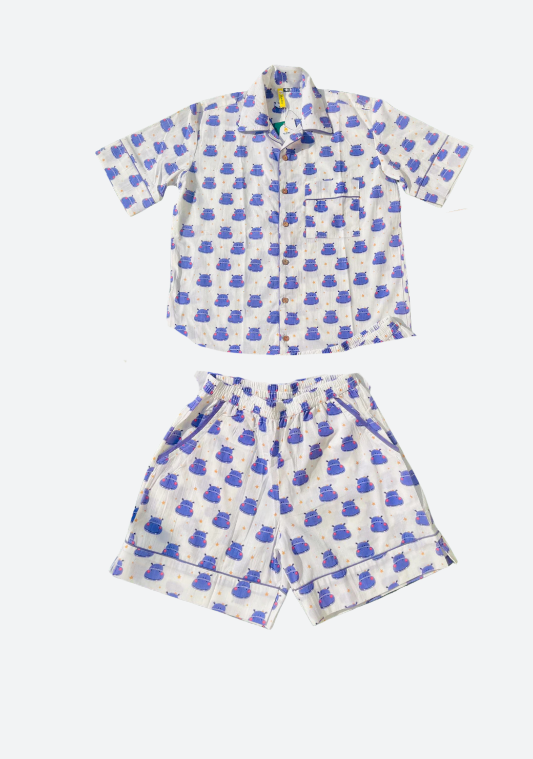 Happy Hippo Cotton PJ Set for Adults