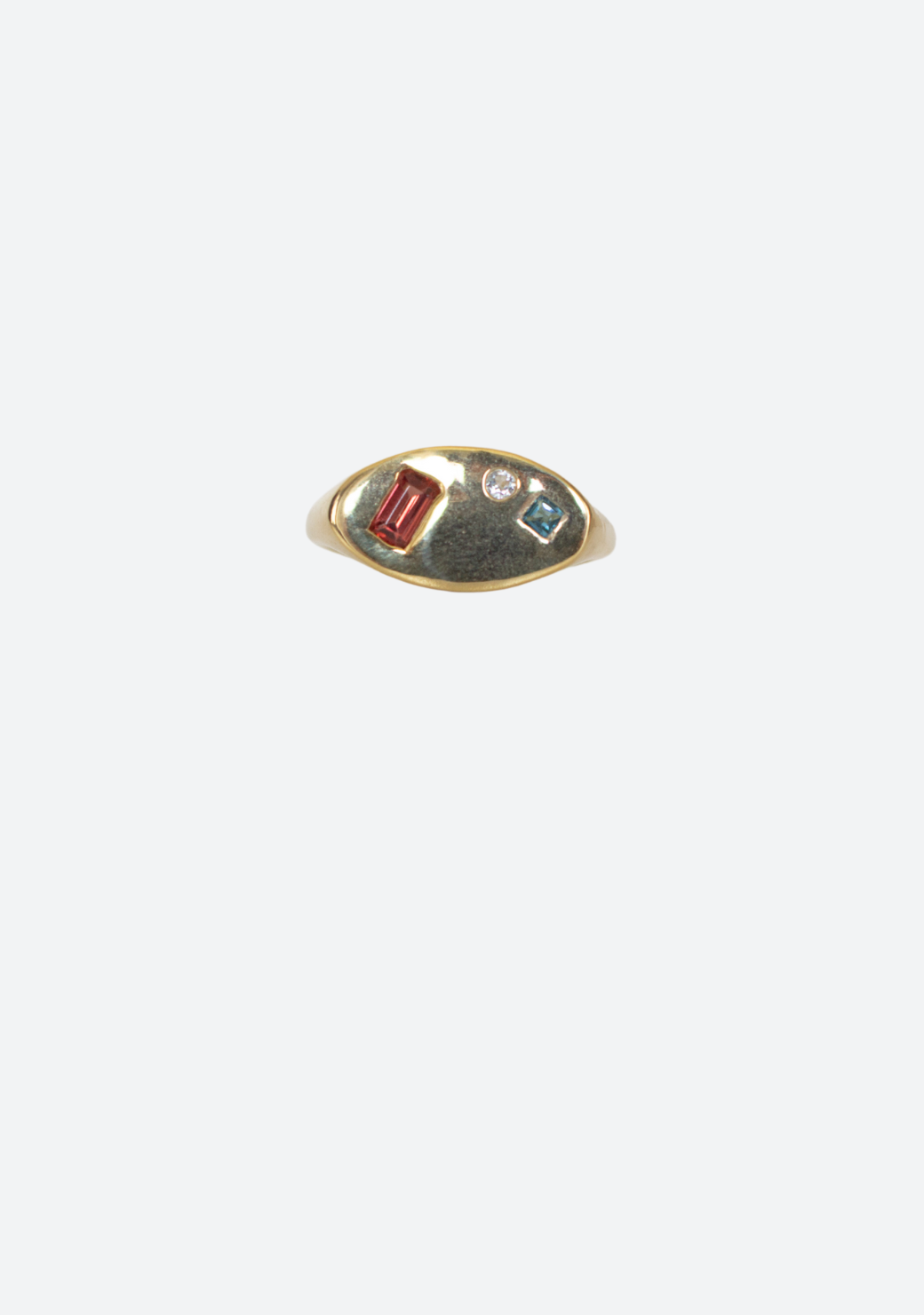 Garnet Oval Signet Ring