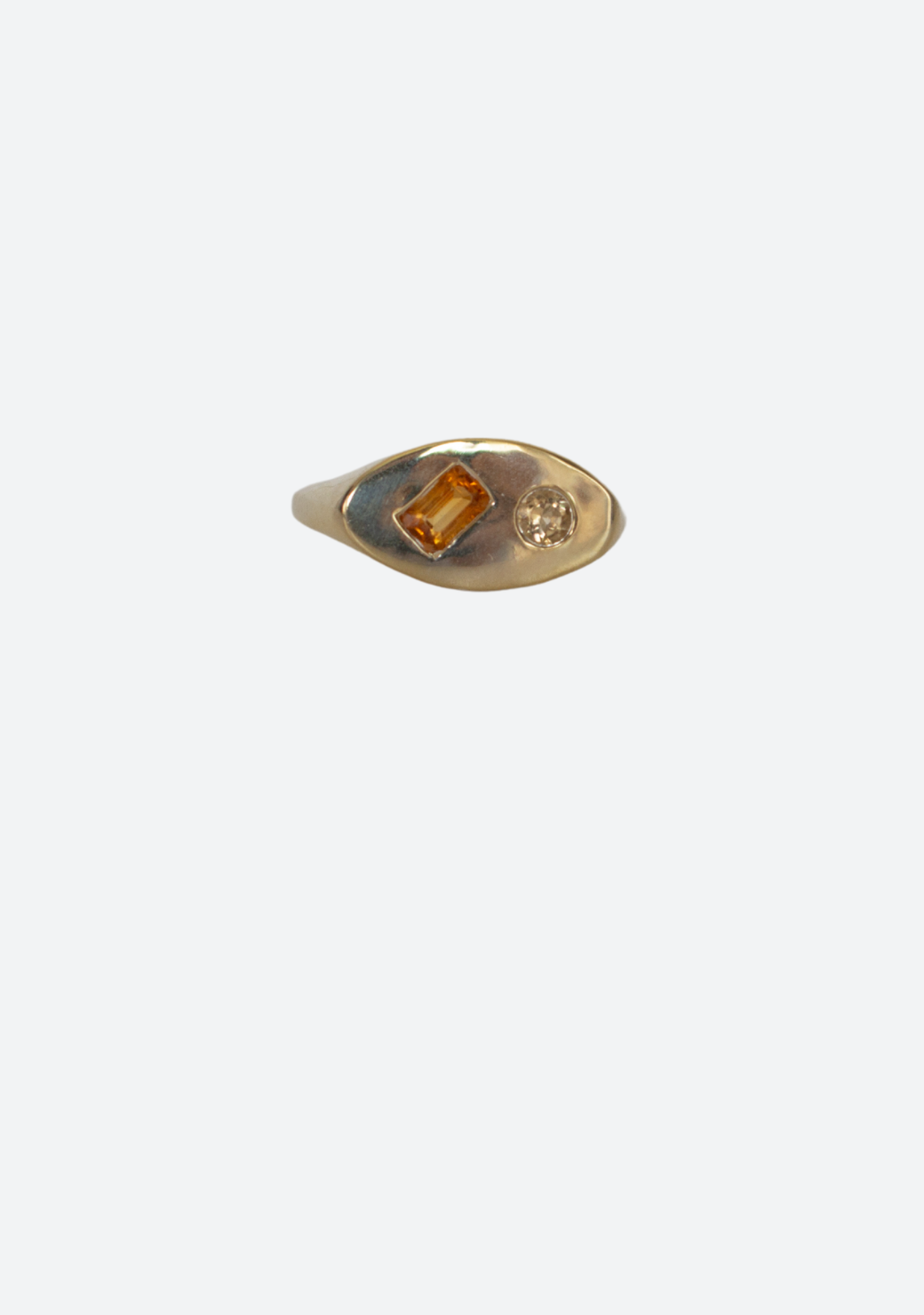 Citrine Oval Signet Ring