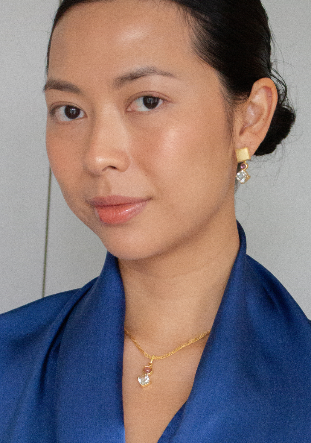 Amethyst & Priasolite Pendant Necklace