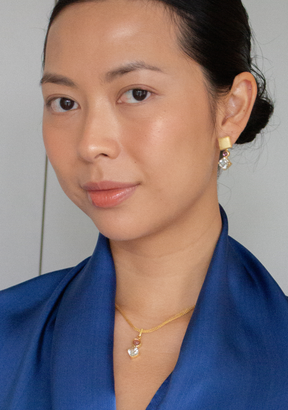 Amethyst & Priasolite Pendant Necklace