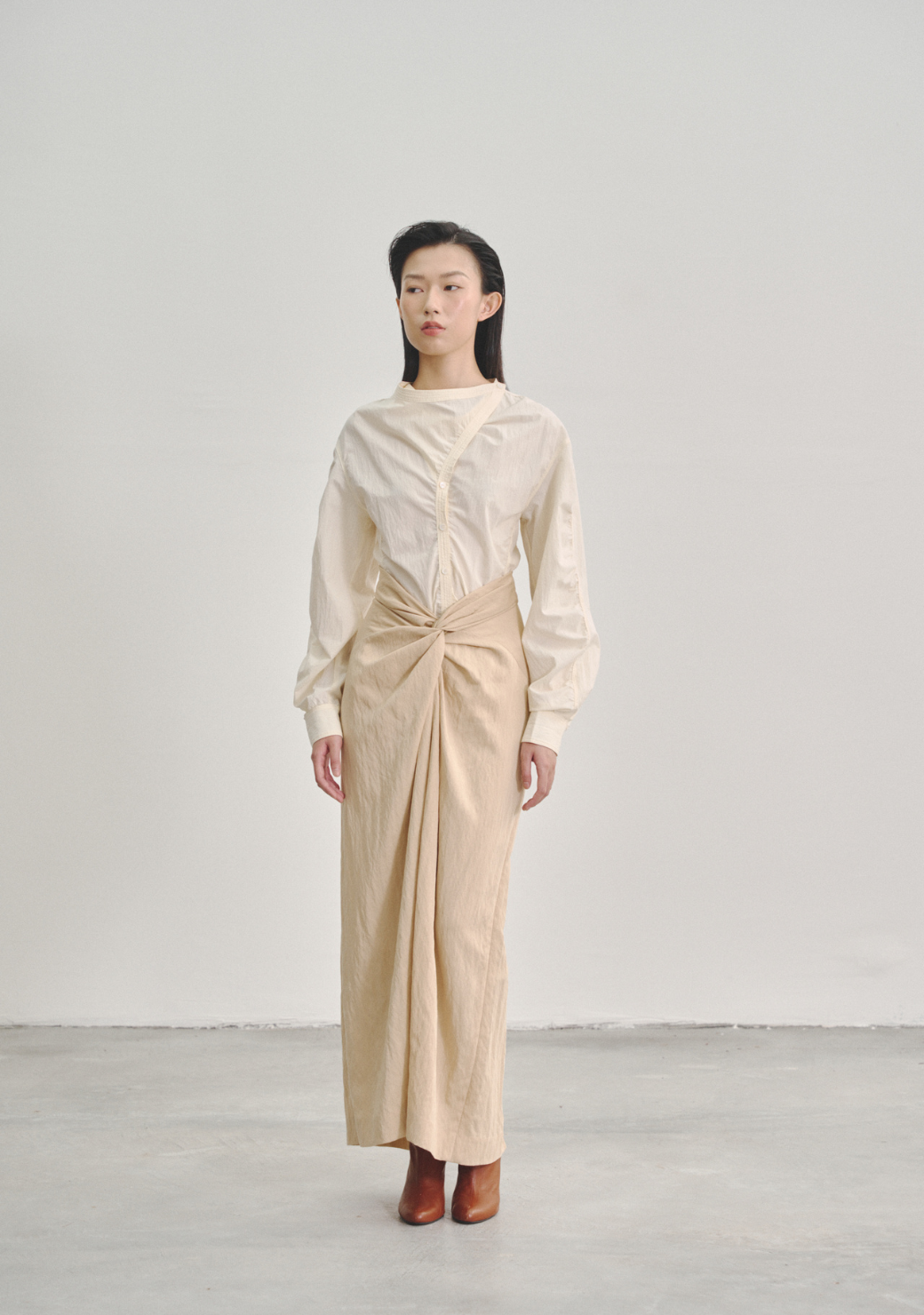 Twisted Knot Maxi Skirt in Chamomile