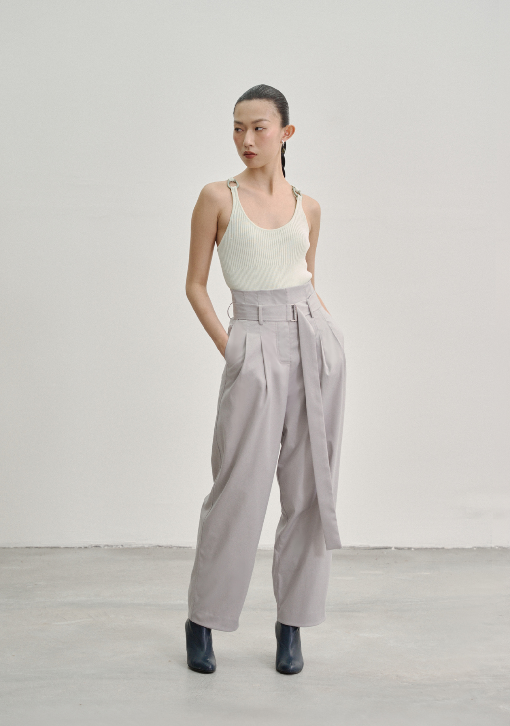 Extra-High Waisted Pleated Trousers