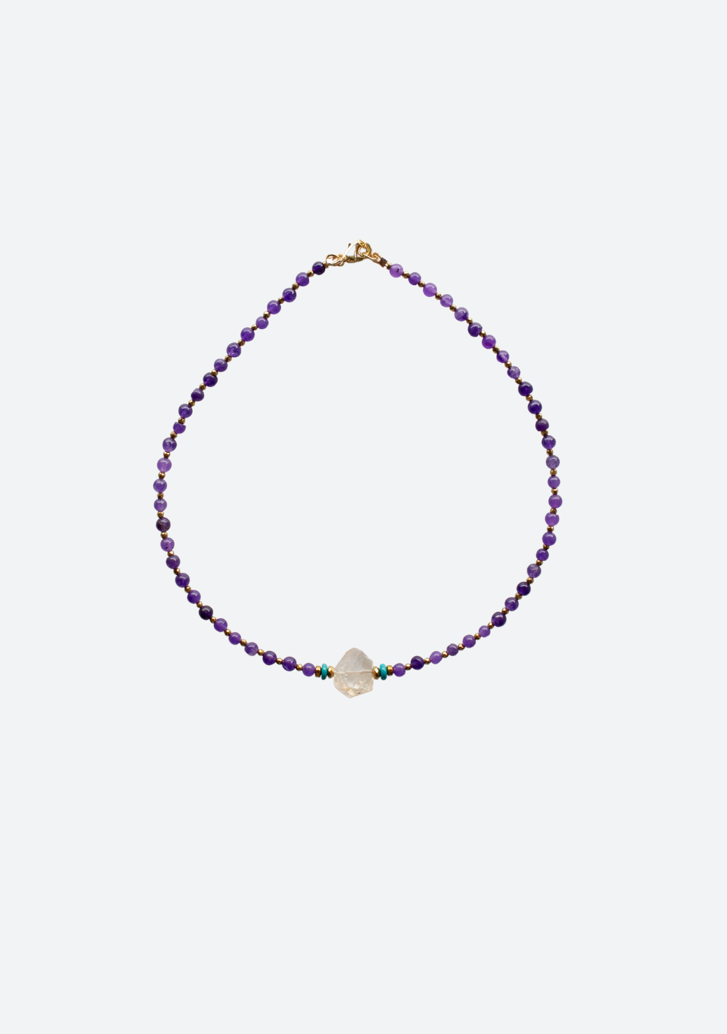 Ethereal Necklace in Smooth Purple Agate with Citrine Centre