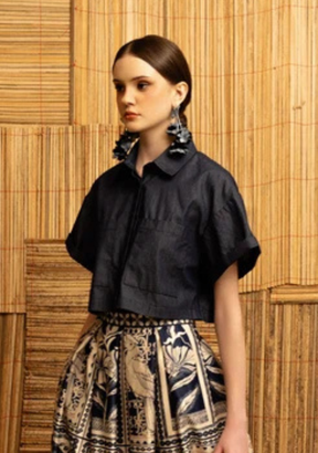 Denim Button Up Crop Top