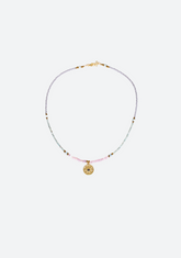 Aquamarine Keira Necklace with Sun Disc
