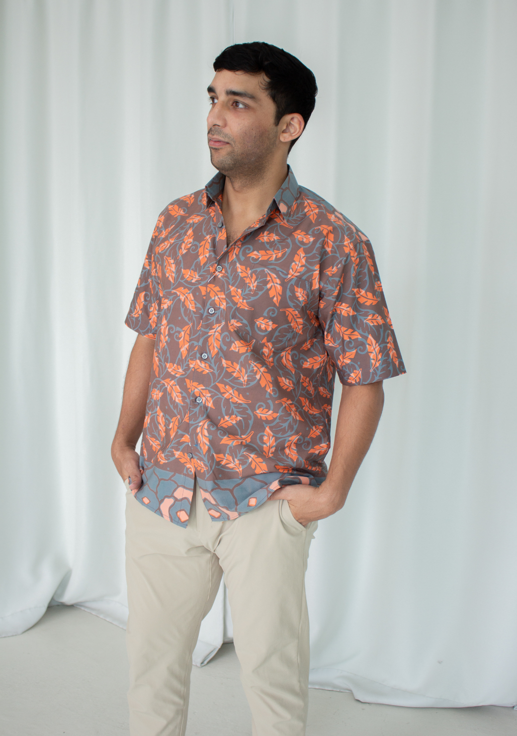 Short Sleeve Casual Cap Batik Shirt