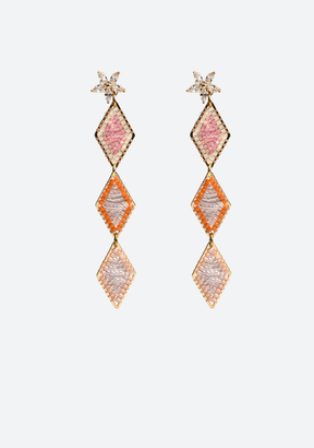 Triple Diamond Beaded Earrings