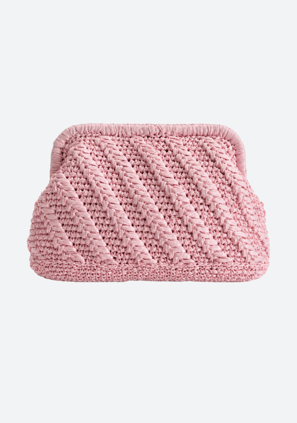 Raffia Herringbone Clutch