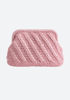Raffia Herringbone Clutch