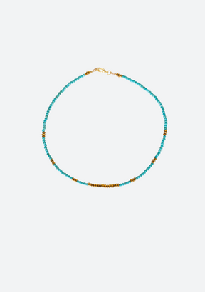 Rondelle Necklace in Turquoise and Gold