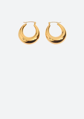 Gold Curved Hoop Earrings