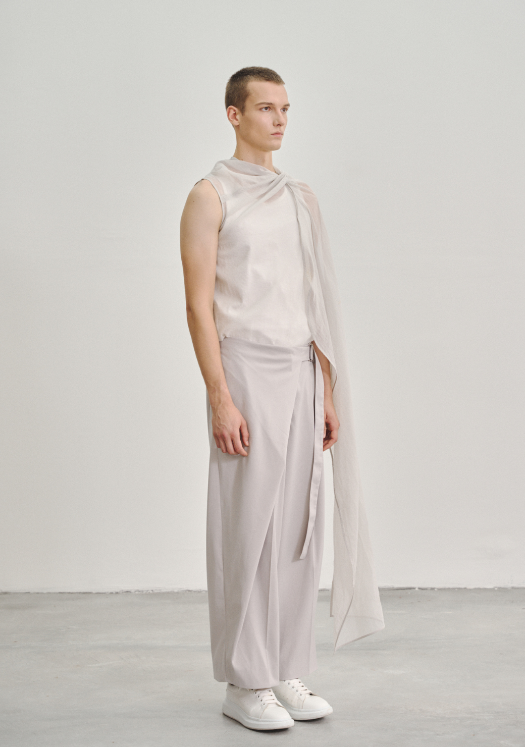 Twisted Knot Tunic with Long Shawl