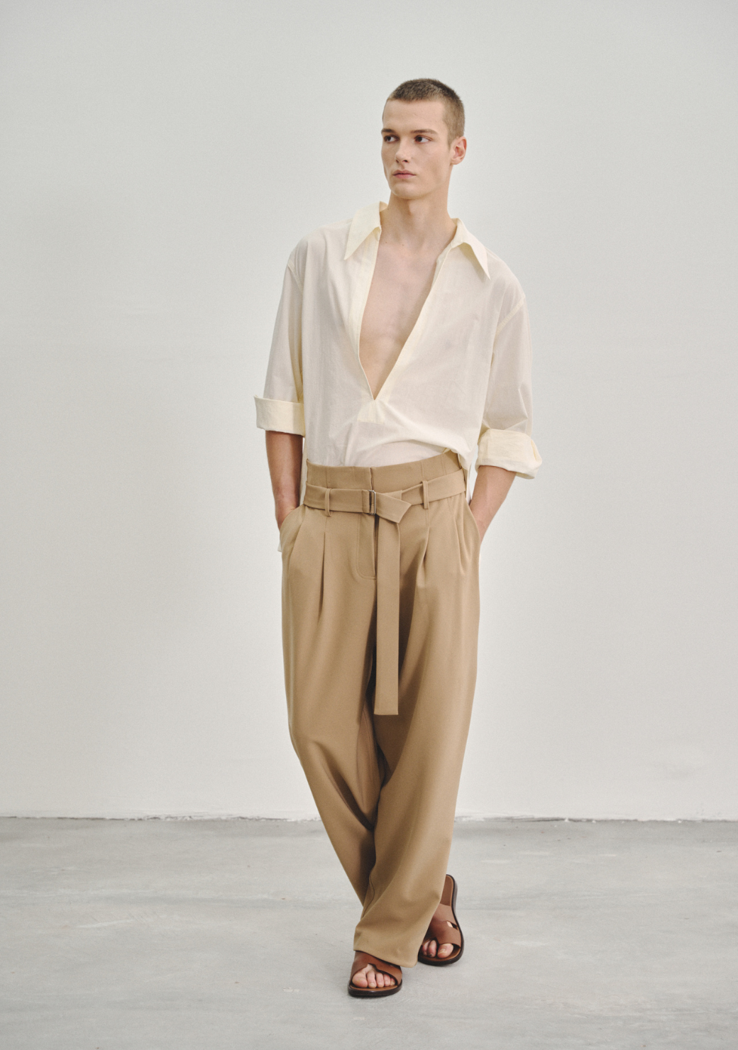 Extra-High Waisted Pleated Trousers