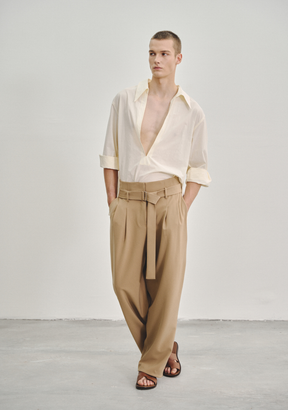 Extra-High Waisted Pleated Trousers