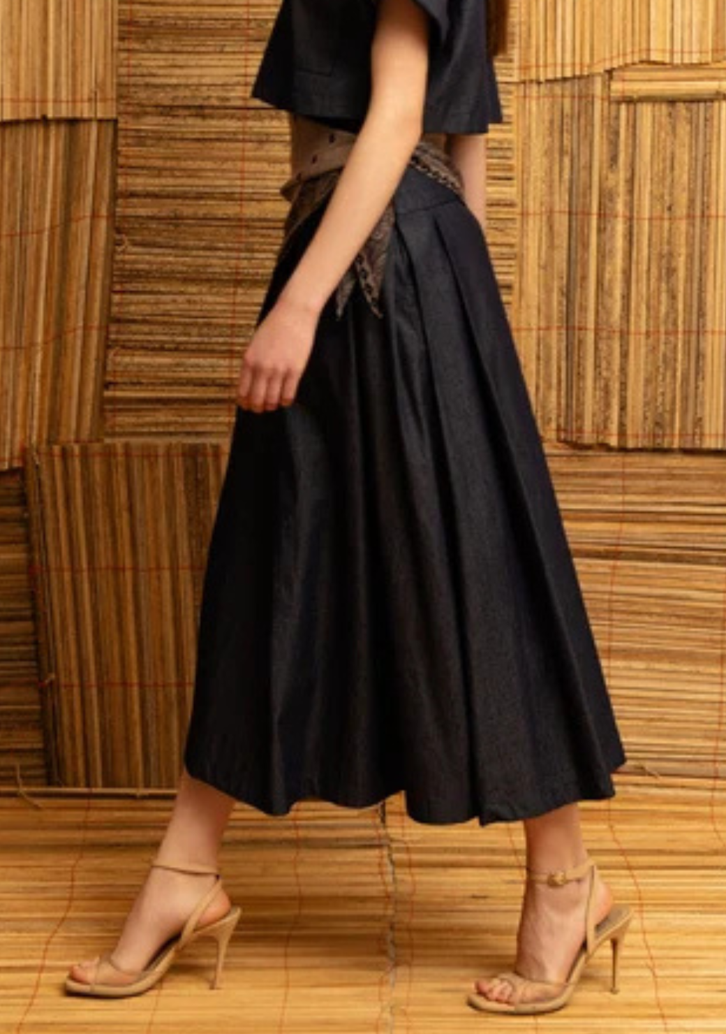 Denim Skirt with Lawa Scarf