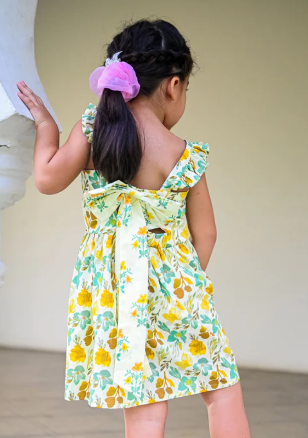 Breeze Yellow Floral Frock Dress