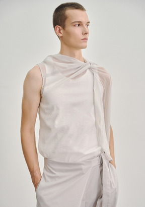 Twisted Knot Tunic with Long Shawl